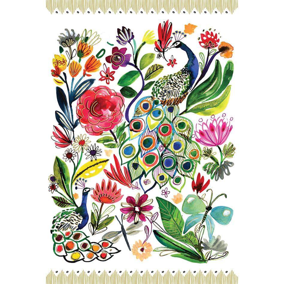 Peacock Park blank note card by Pictura featuring a colorful peacock design, perfect for everyday correspondence.